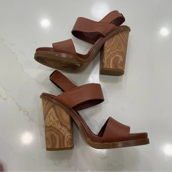 Vince wood Block Heel Sandals - Picture 10 of 15